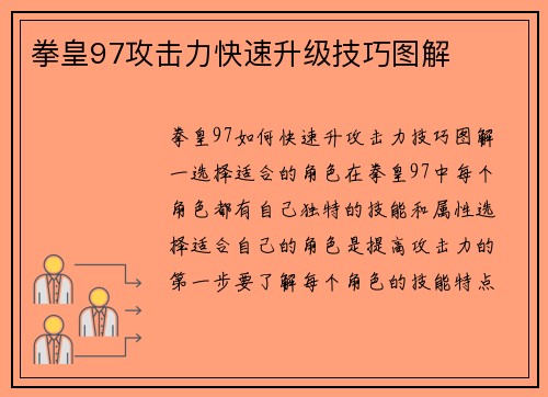 拳皇97攻击力快速升级技巧图解